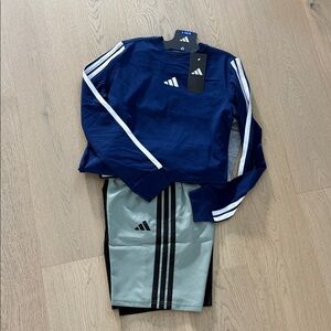 Adidas Youth 2-pack Long Sleeve & Short Sleeve Tee & 2 Pack Shorts
